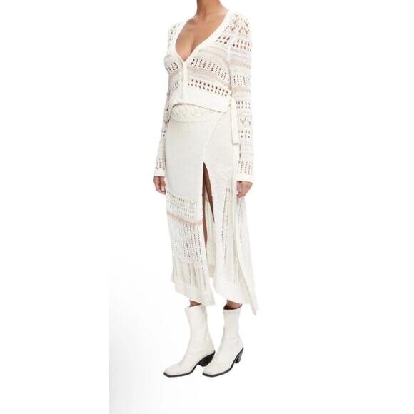 Jonathan Simkhai Joyce Cardigan Bone Multi Womens Size Large NWT $445 - Picture 8 of 16